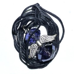 Angel Wing Violet Coloured Glass Crystal Pendant